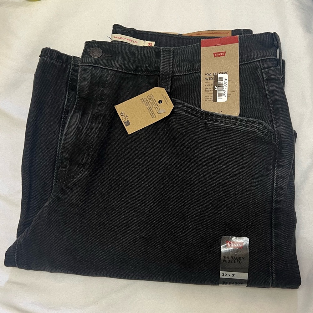 Levi's ‘94 Baggy Wide Leg Black Jeans 32